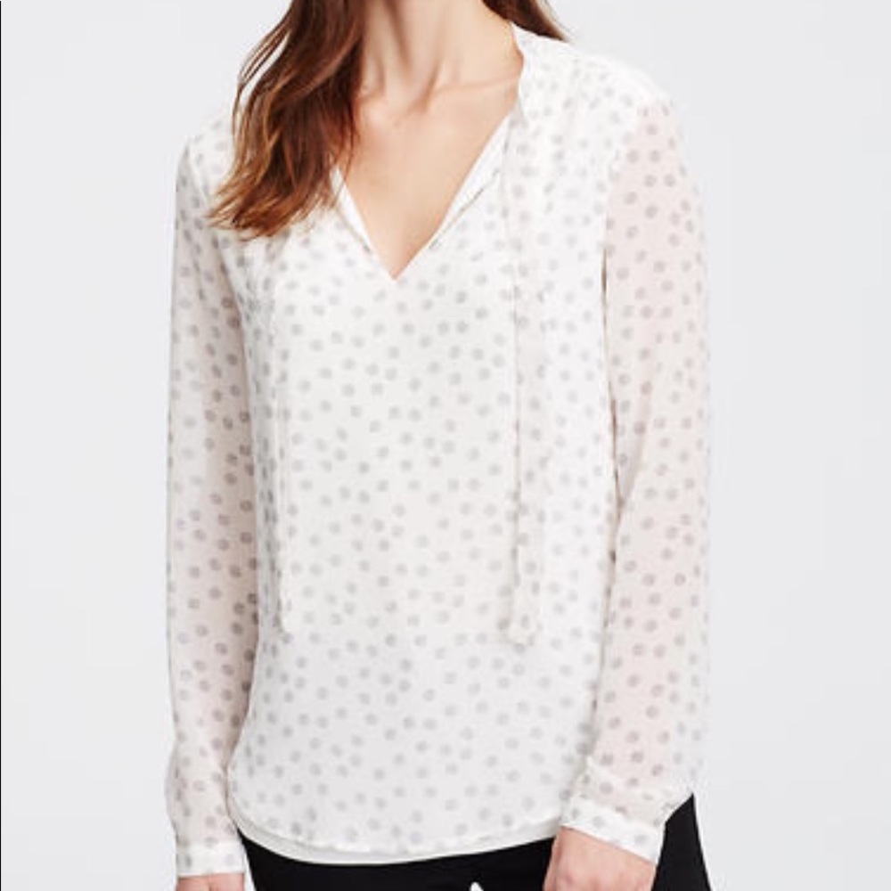 Ann Taylor mixed material blouse